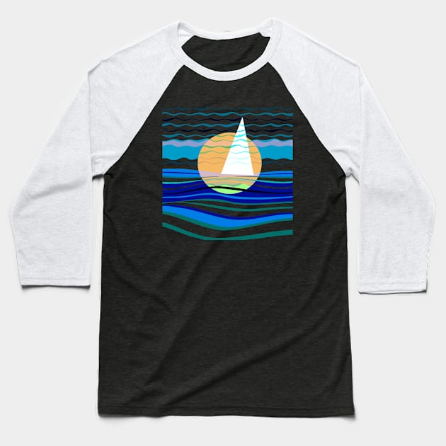 Sailing Geometry Baseball T-Shirt by Sailfaster Designs